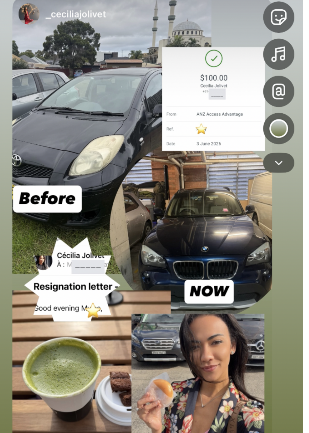 Real participant before-and-after story showing her resignation and new car